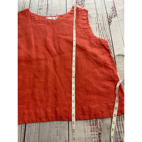 Cut Loose Linen Tank Womens L Flamingo Pink Sleeveless Crew Neck Summer - Picture 7 of 9